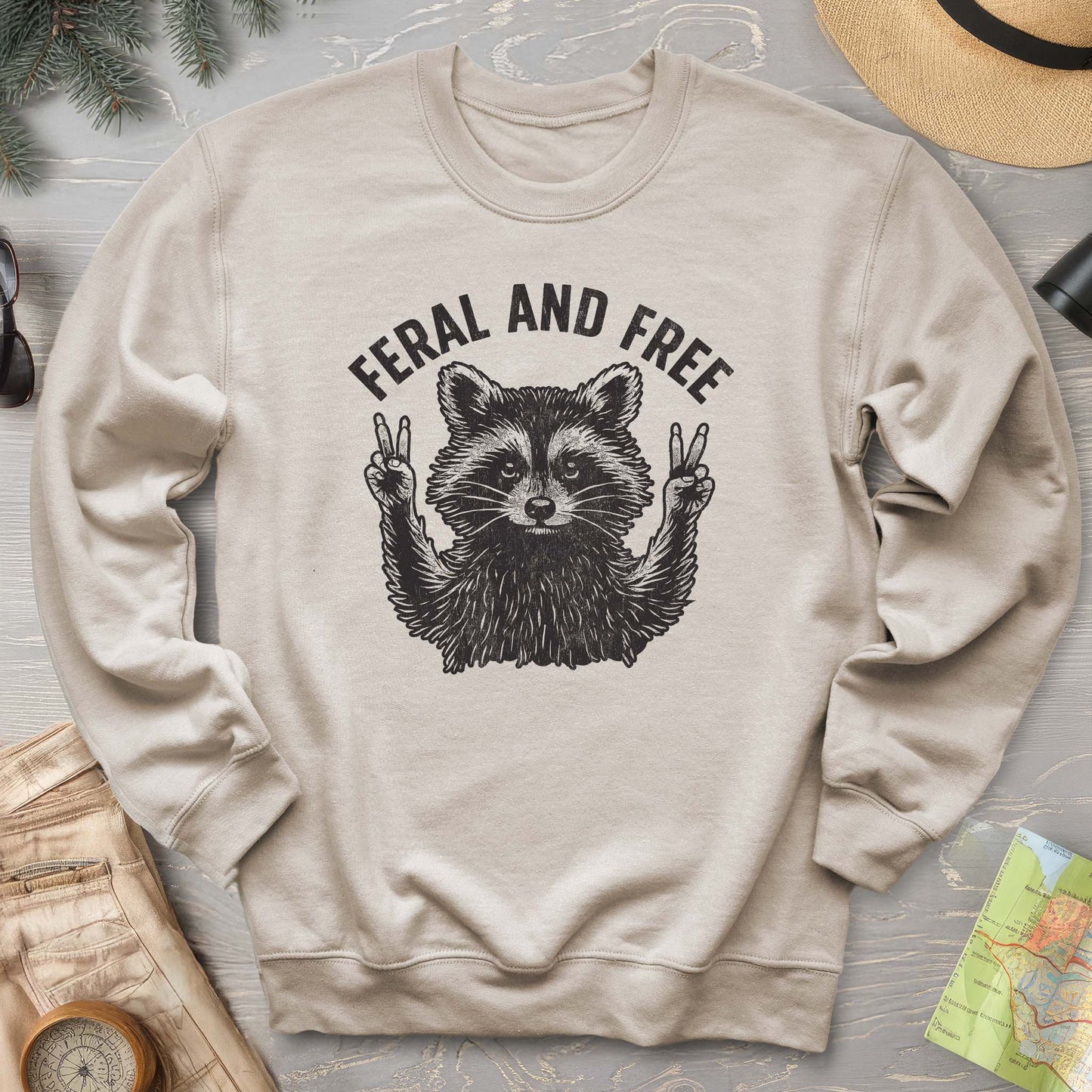 Feral and Free "Vintage Raccoon" Sweatshirt