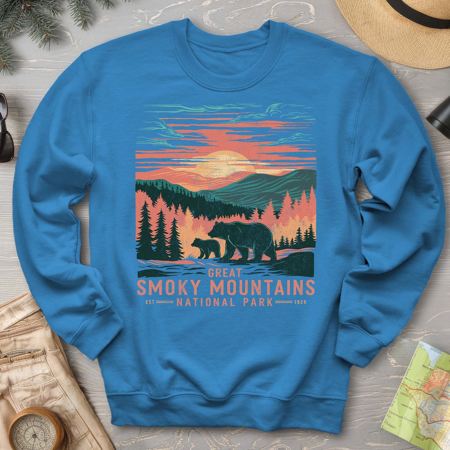 Great Smoky Mountains Sunset Bears Sweatshirt