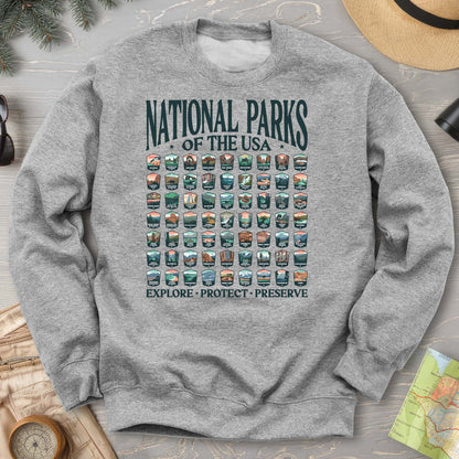 National Parks of the USA 63 Badges "Big and Bold" Sweatshirt
