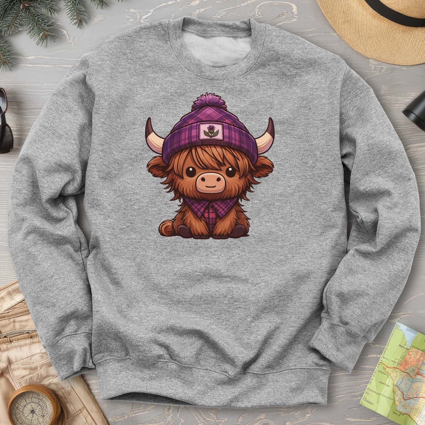 Tartan Highland Cow Sweatshirt