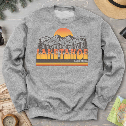 Lake Tahoe California Groovy Sunset Sweatshirt