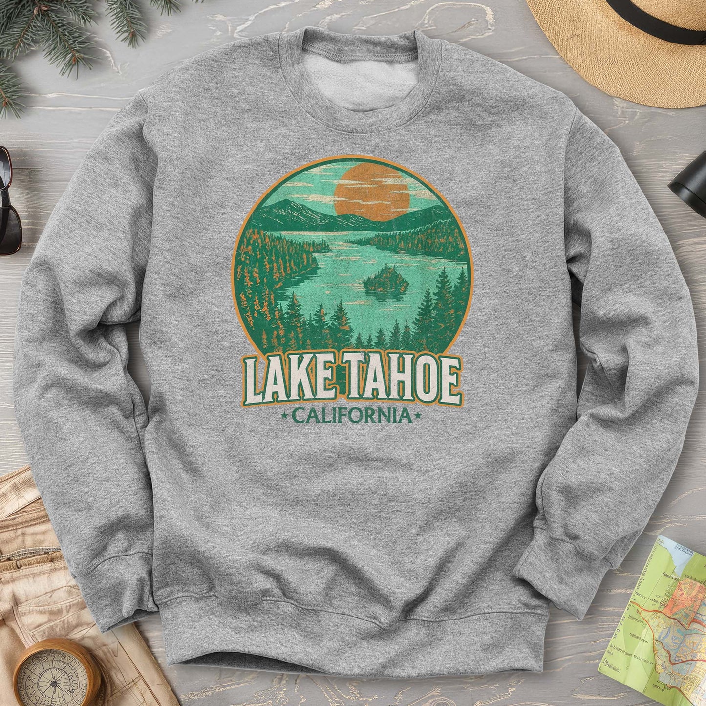 Lake Tahoe Retro Emerald Bay Sweatshirt