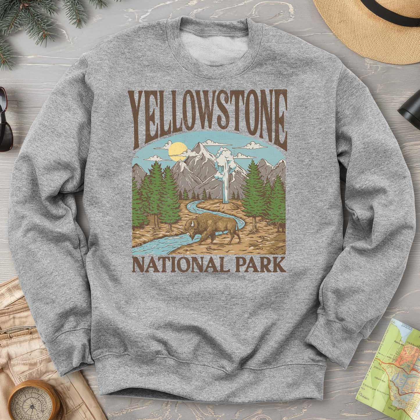 Yellowstone National Park Geyser "Big and Bold" Sweatshirt