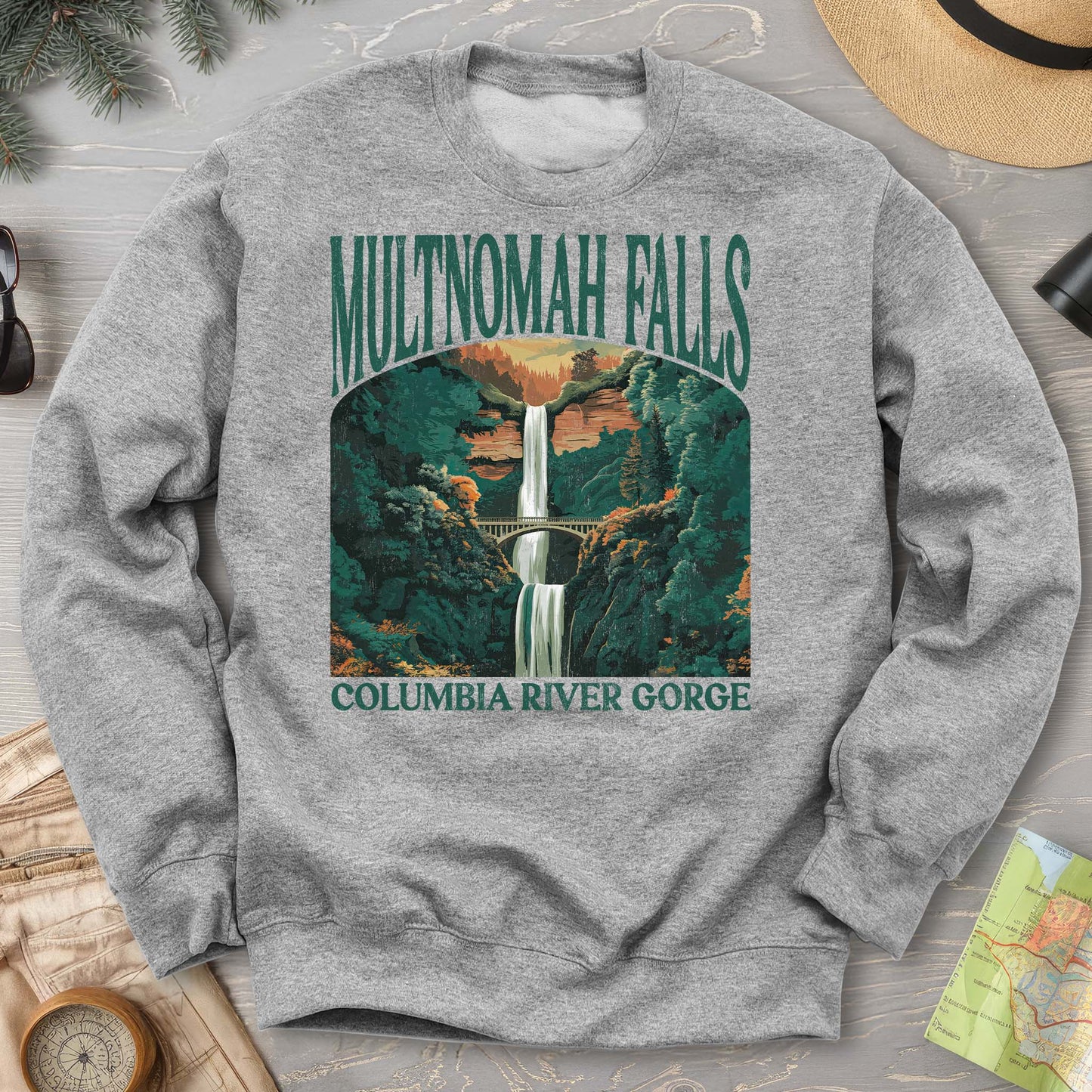 Multnomah Falls Oregon "Big and Bold" Sweatshirt