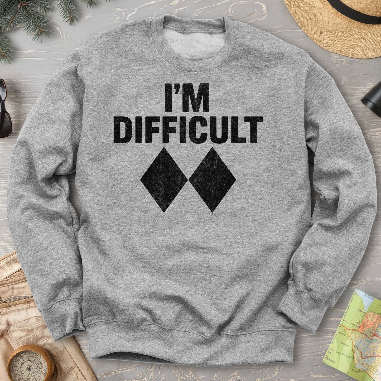 I'm Difficult "Black Diamond" Ski Sweatshirt