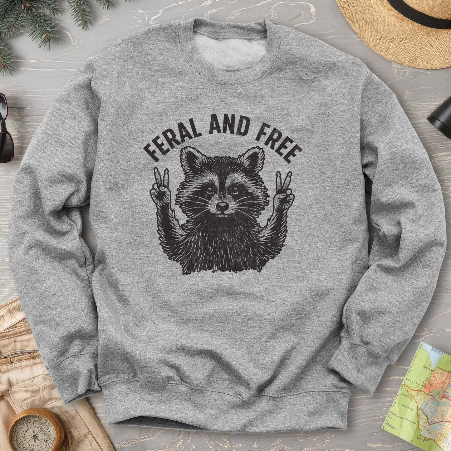 Feral and Free "Vintage Raccoon" Sweatshirt