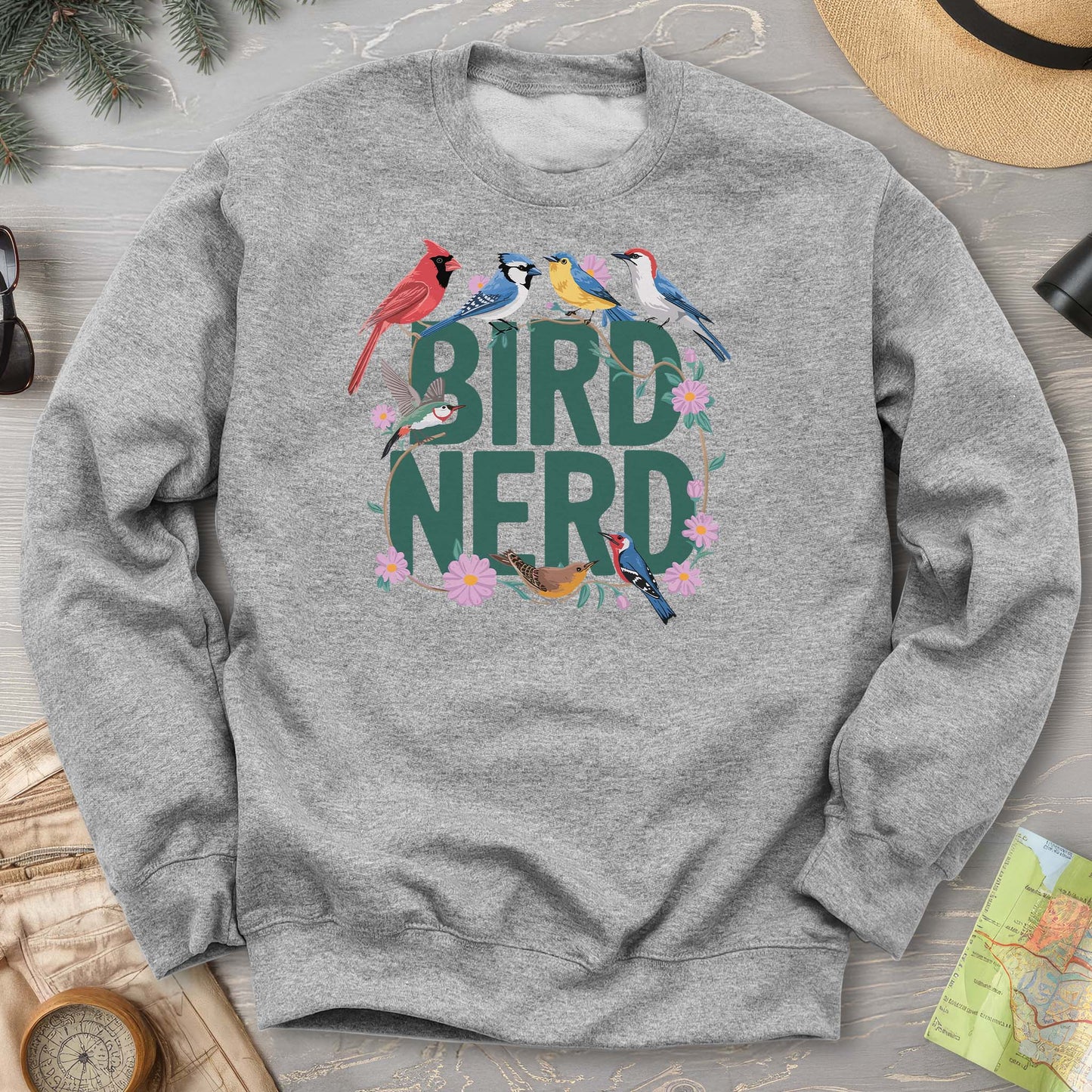 Bird Nerd "Flower Birds" Sweatshirt