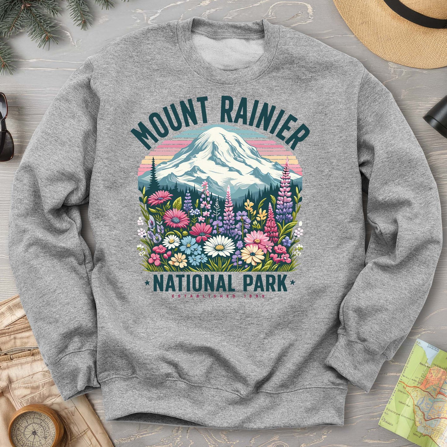 Mount Rainier National Park "Wildflowers" Sweatshirt