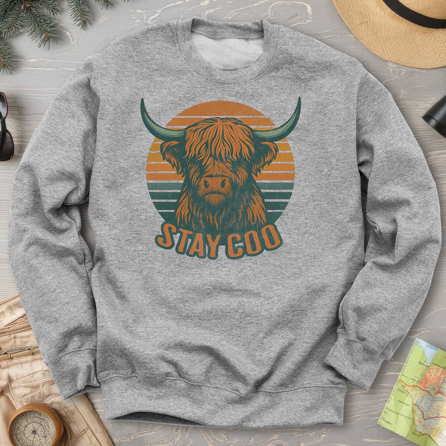 Highland Cow "Stay Coo" Sweatshirt
