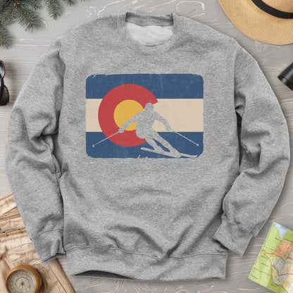 Colorado Flag Skier Sweatshirt
