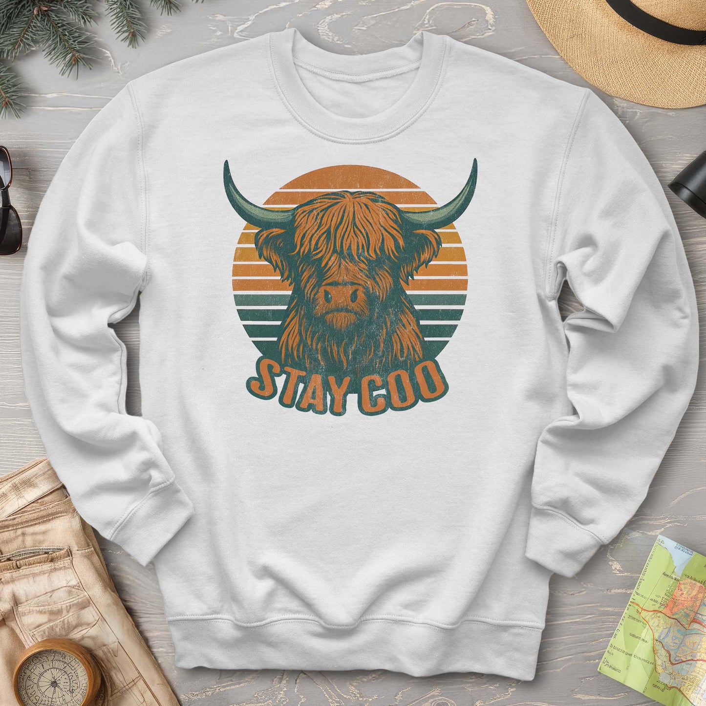 Highland Cow "Stay Coo" Sweatshirt