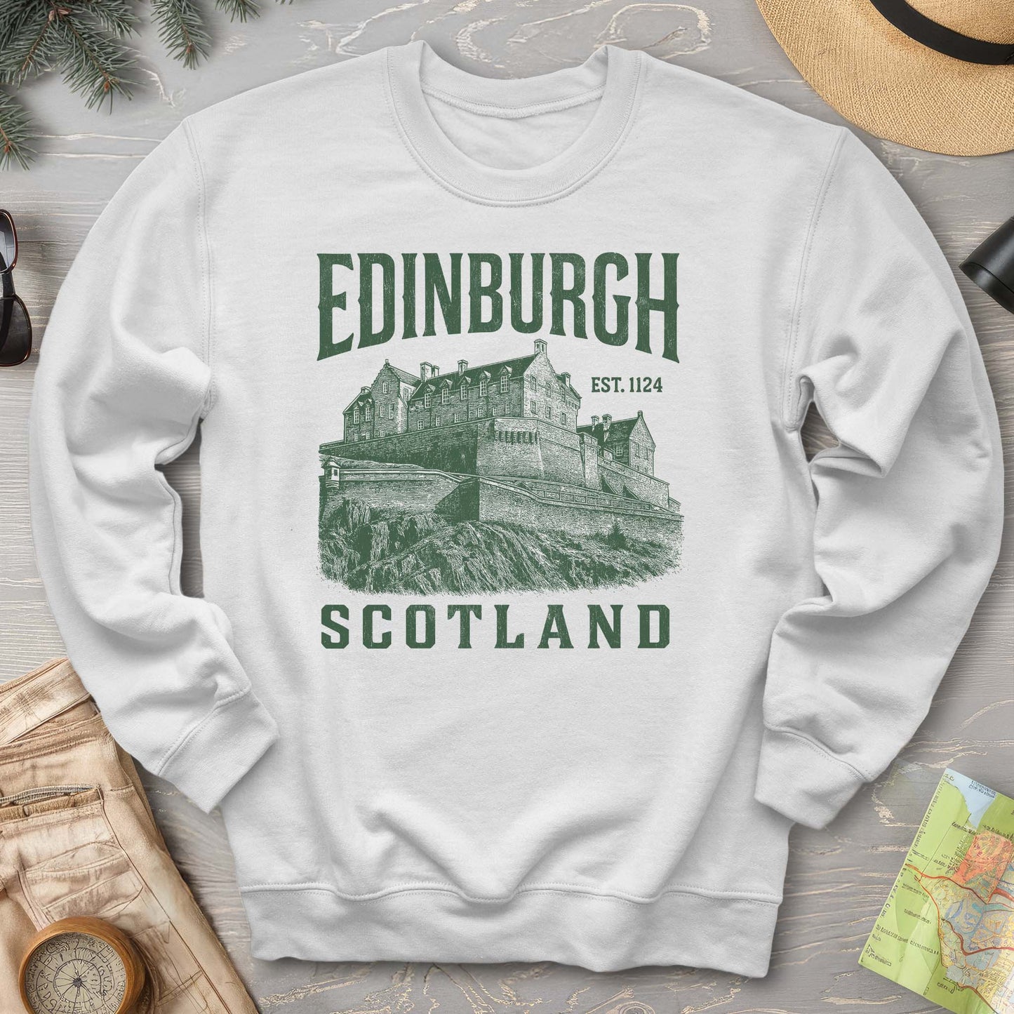 Edinburgh Scotland "Vintage Etching" Sweatshirt