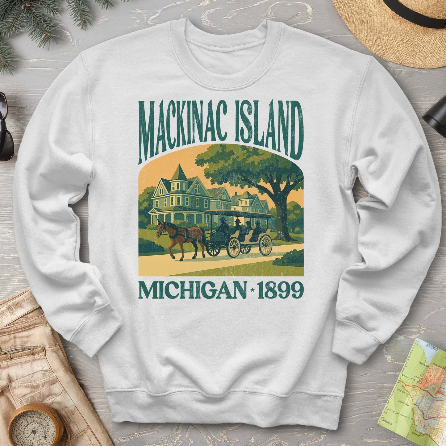 Mackinac Island Michigan "Big and Bold" Sweatshirt