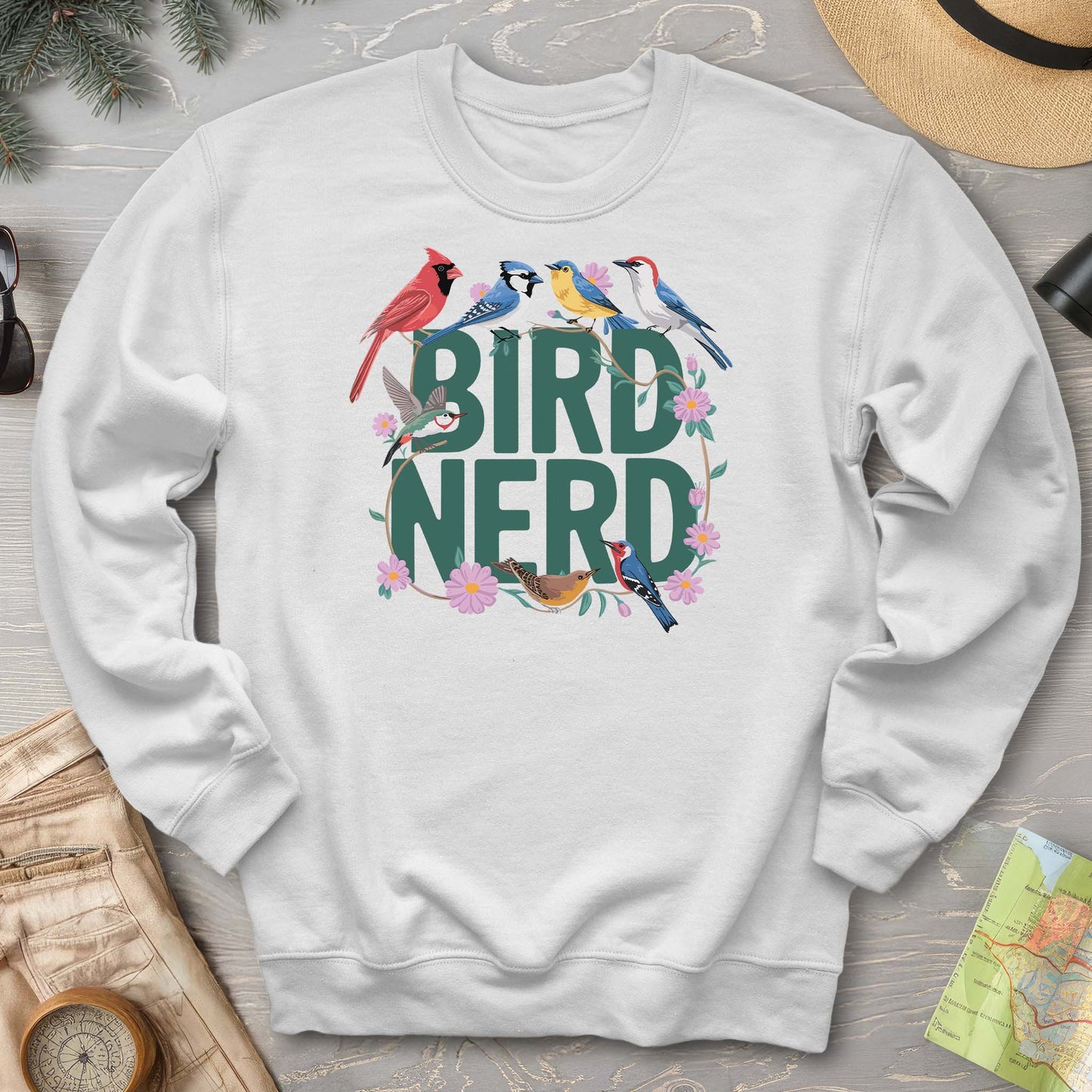 Bird Nerd "Flower Birds" Sweatshirt