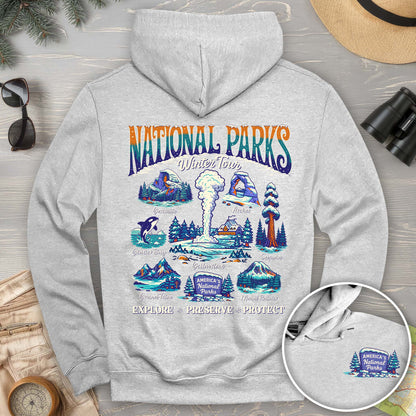 National Parks Winter Tour Front/Back Print Hoodie