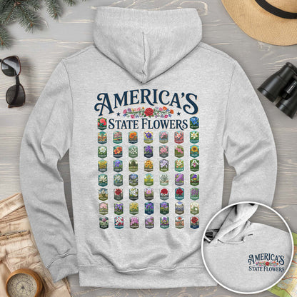 America's State Flowers Front/Back Print Hoodie