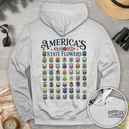 America's State Flowers Front/Back Print Hoodie