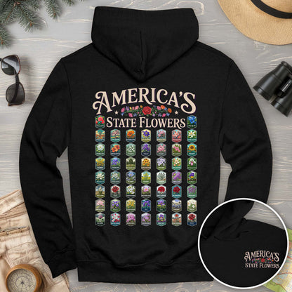 America's State Flowers Front/Back Print Hoodie