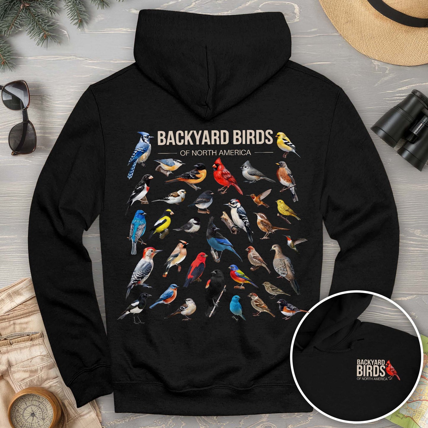 Backyard Birds Front/Back Print Hoodie