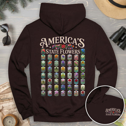 America's State Flowers Front/Back Print Hoodie