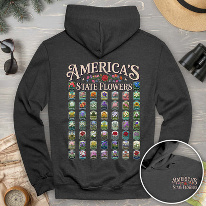 America's State Flowers Front/Back Print Hoodie