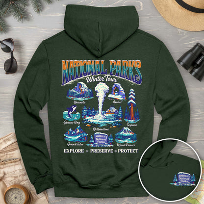 National Parks Winter Tour Front/Back Print Hoodie