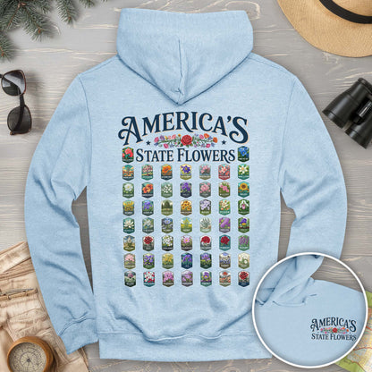 America's State Flowers Front/Back Print Hoodie
