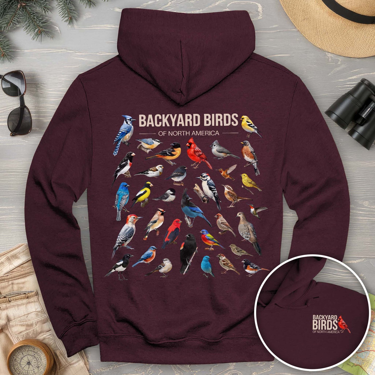 Backyard Birds Front/Back Print Hoodie