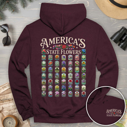 America's State Flowers Front/Back Print Hoodie