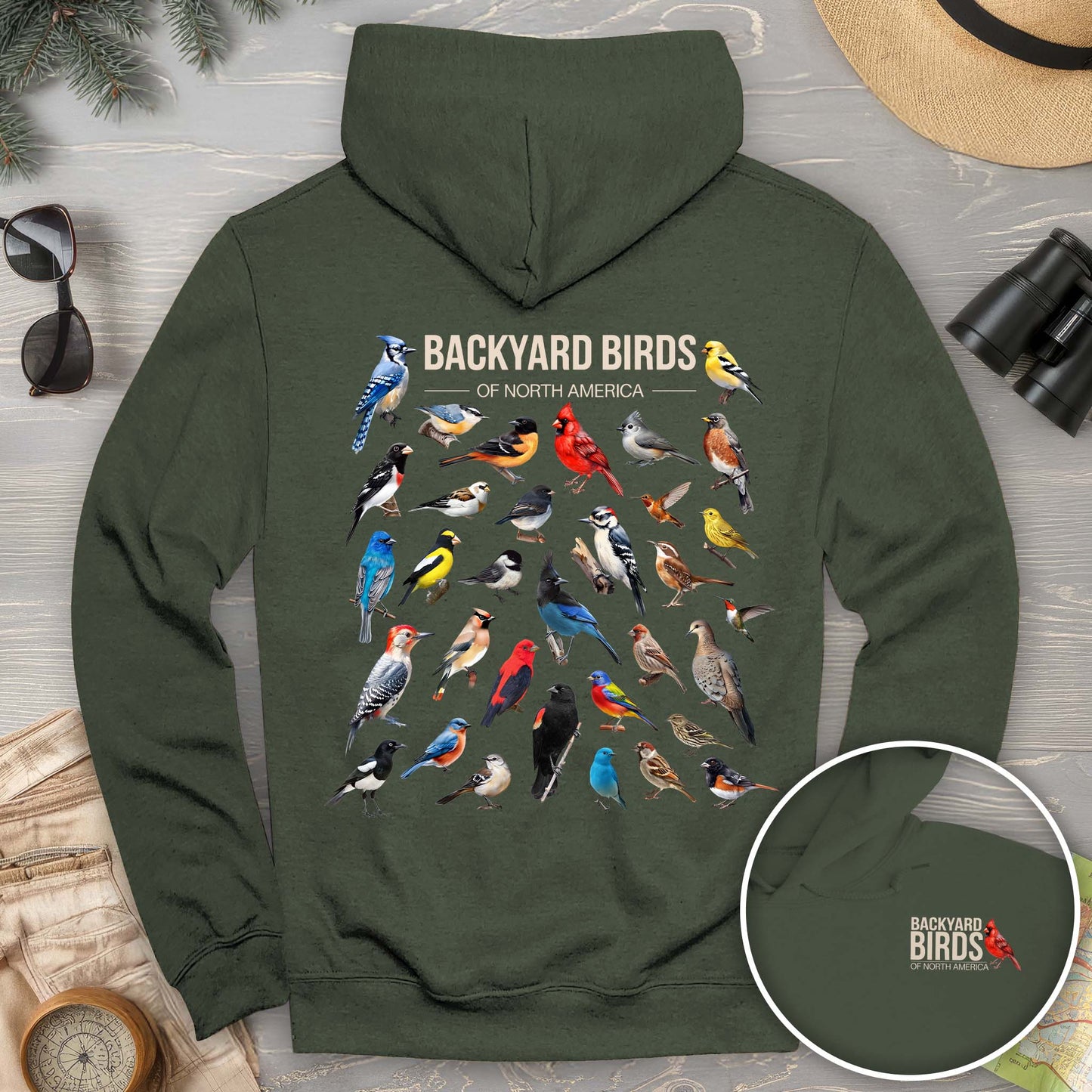 Backyard Birds Front/Back Print Hoodie