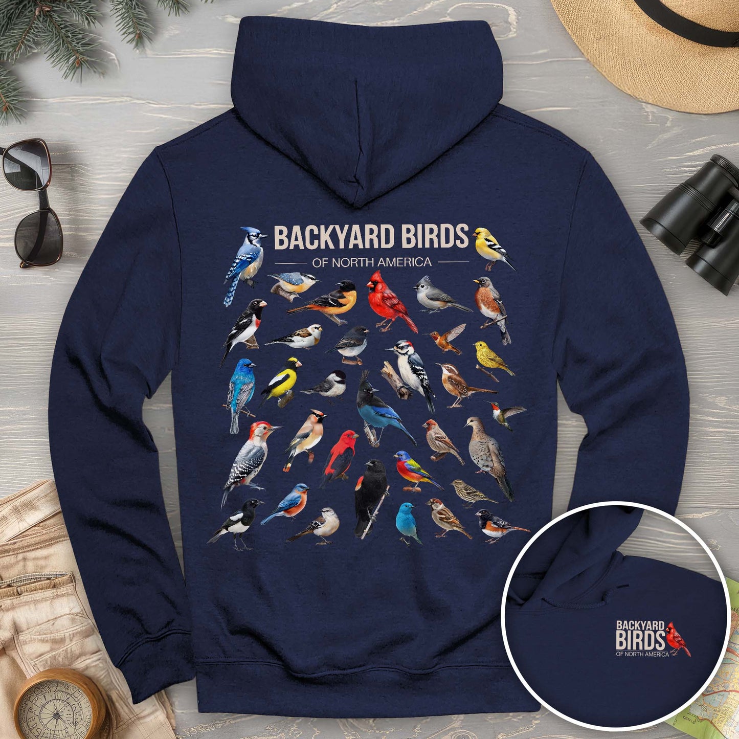 Backyard Birds Front/Back Print Hoodie