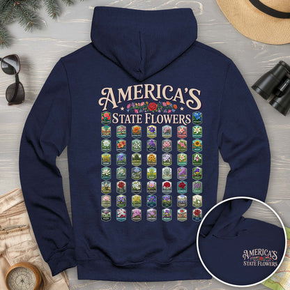 America's State Flowers Front/Back Print Hoodie