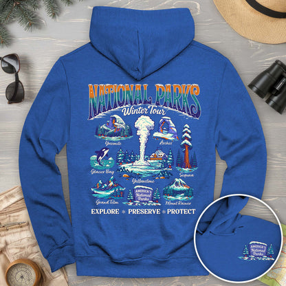 National Parks Winter Tour Front/Back Print Hoodie