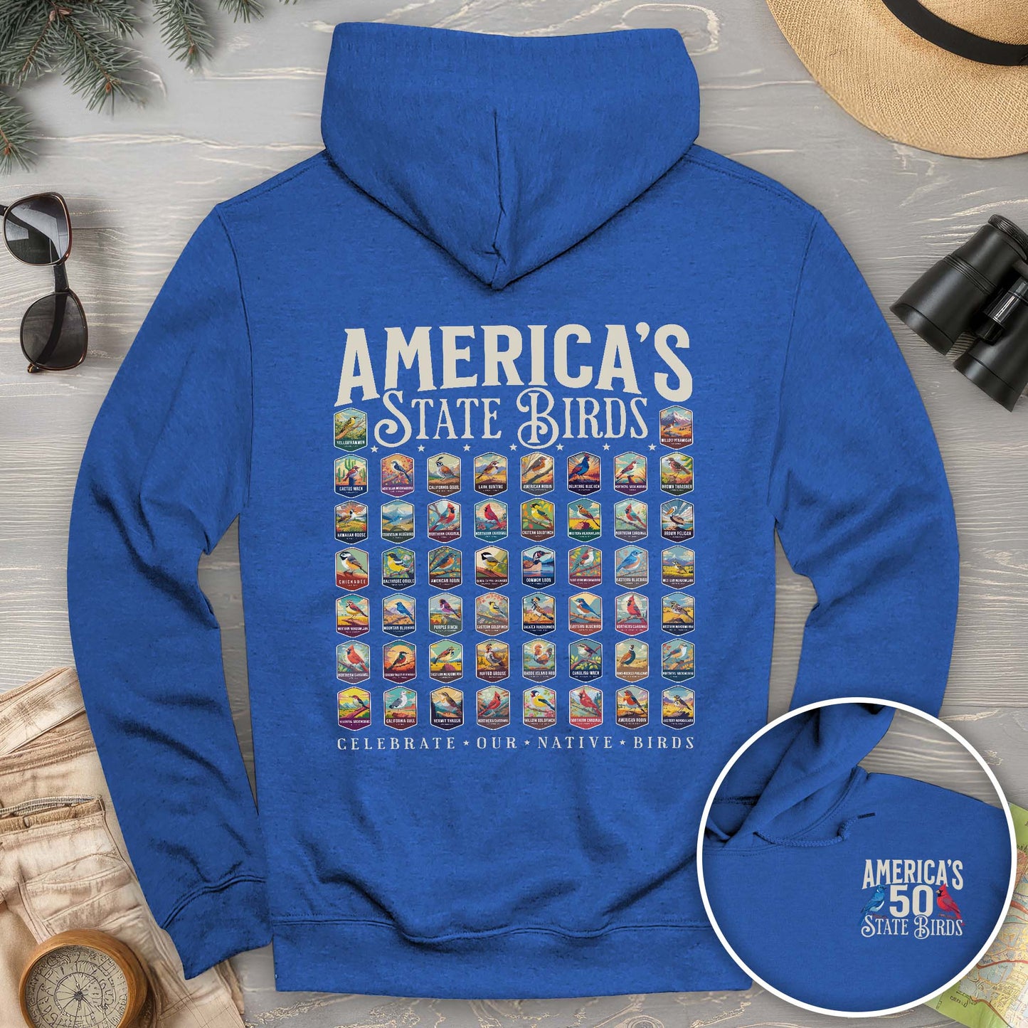 America's State Birds Front/Back Print Hoodie