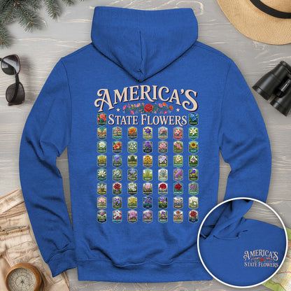 America's State Flowers Front/Back Print Hoodie
