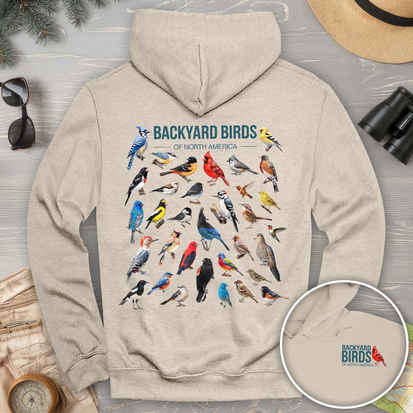Backyard Birds Front/Back Print Hoodie