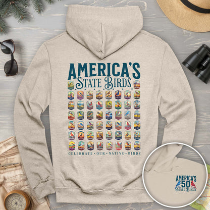 America's State Birds Front/Back Print Hoodie