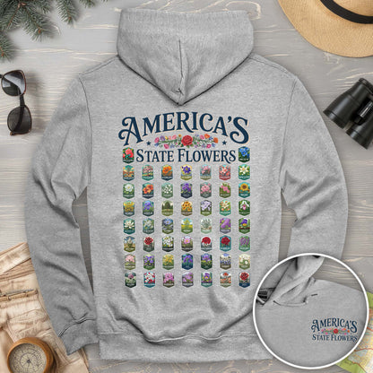 America's State Flowers Front/Back Print Hoodie