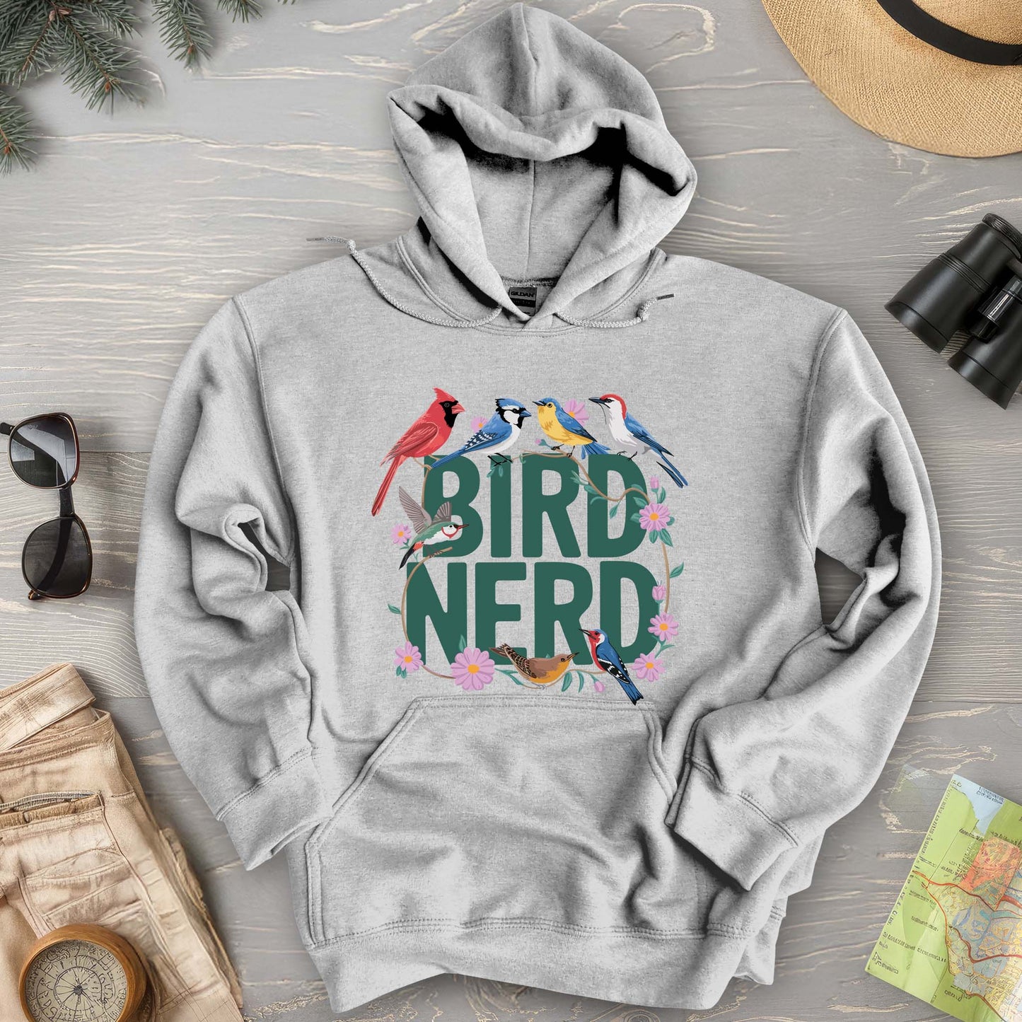Bird Nerd "Flower Birds" Hoodie
