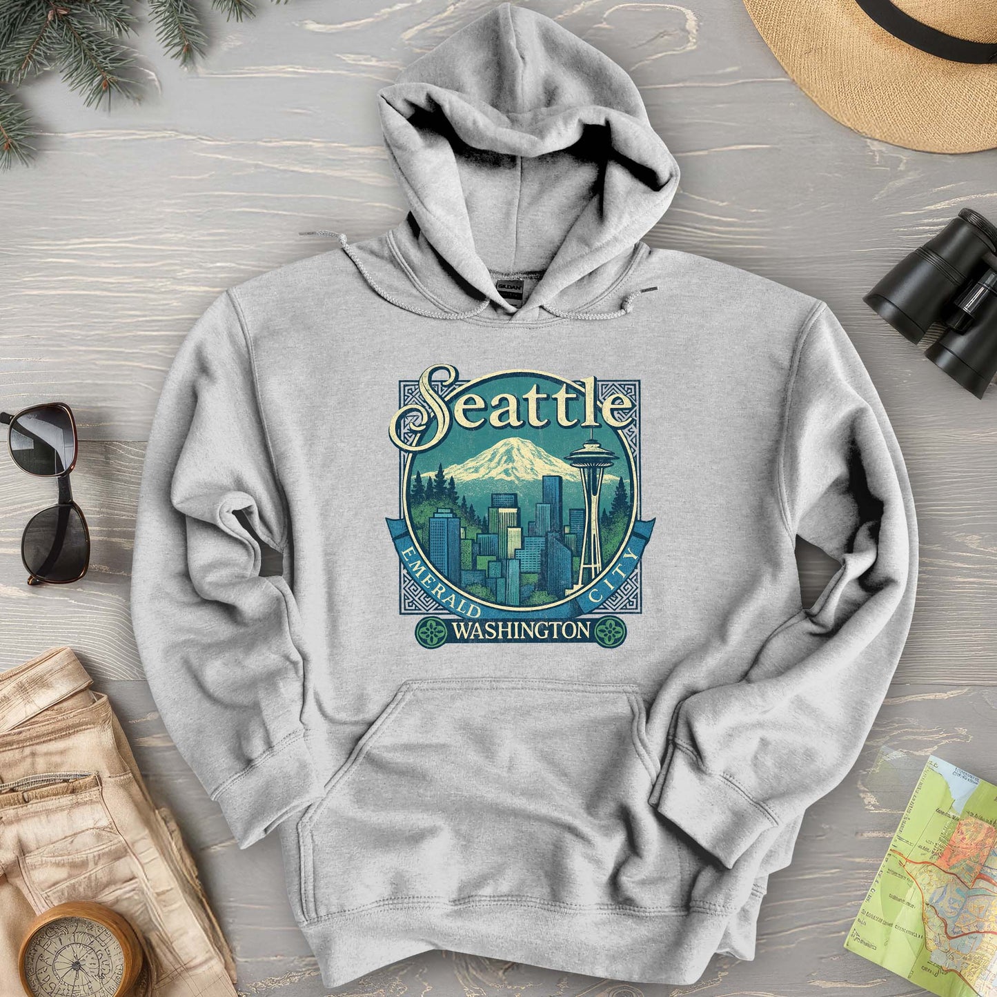 Seattle Retro 90's Emerald City Hoodie
