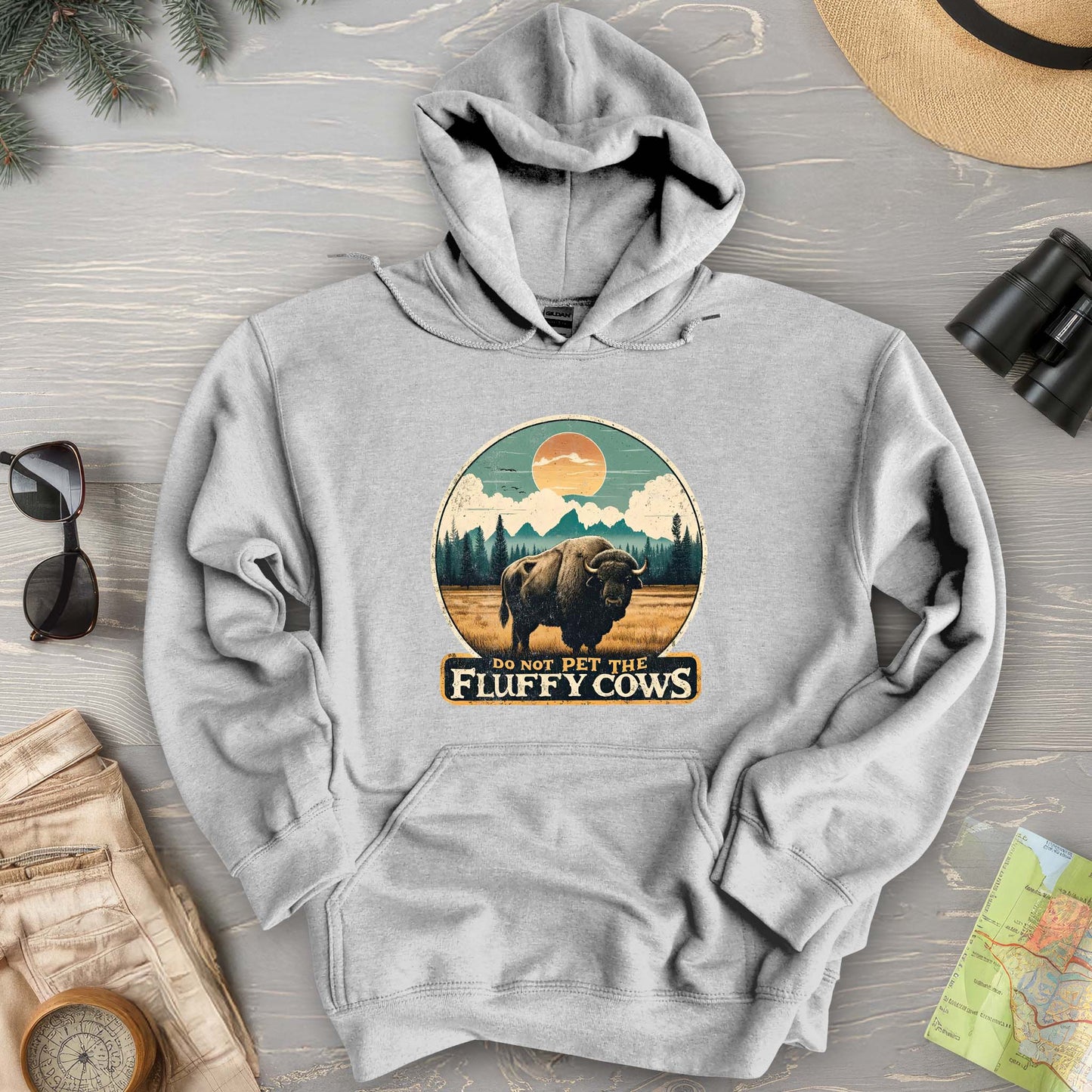 "Do Not Pet the Fluffy Cows" Buffalo Hoodie