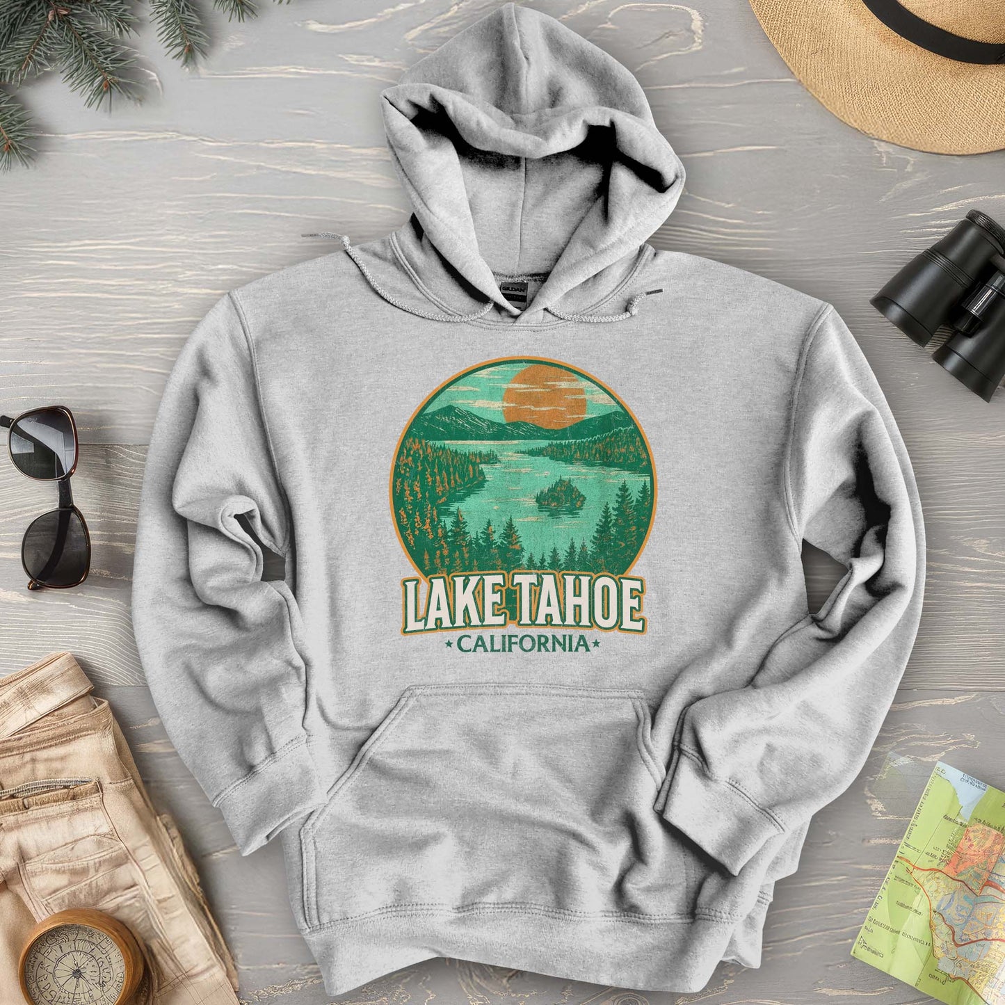 Lake Tahoe Retro Emerald Bay Hoodie