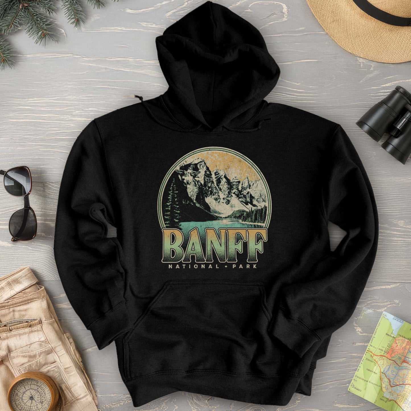Banff National Park Groovy Screenprint Hoodie