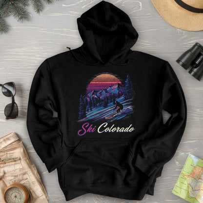 Ski Colorado Retro Sunset Hoodie