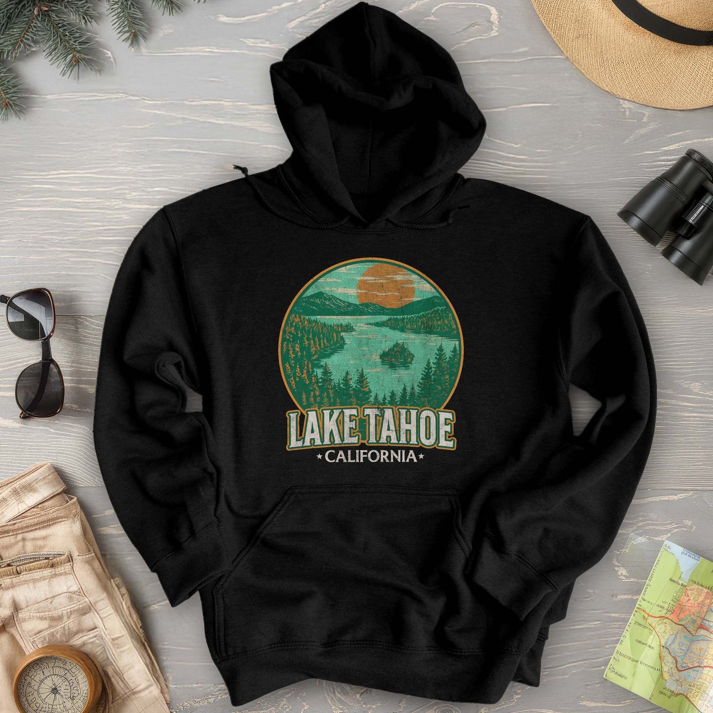 Lake Tahoe Retro Emerald Bay Hoodie