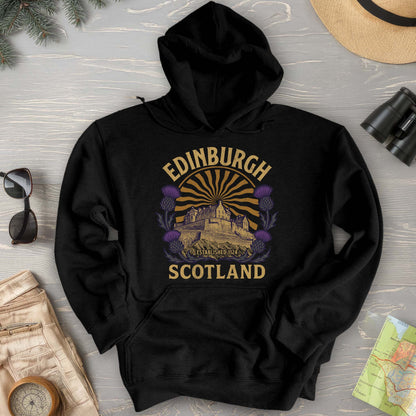 Edinburgh Scotland Retro Sunburst Hoodie