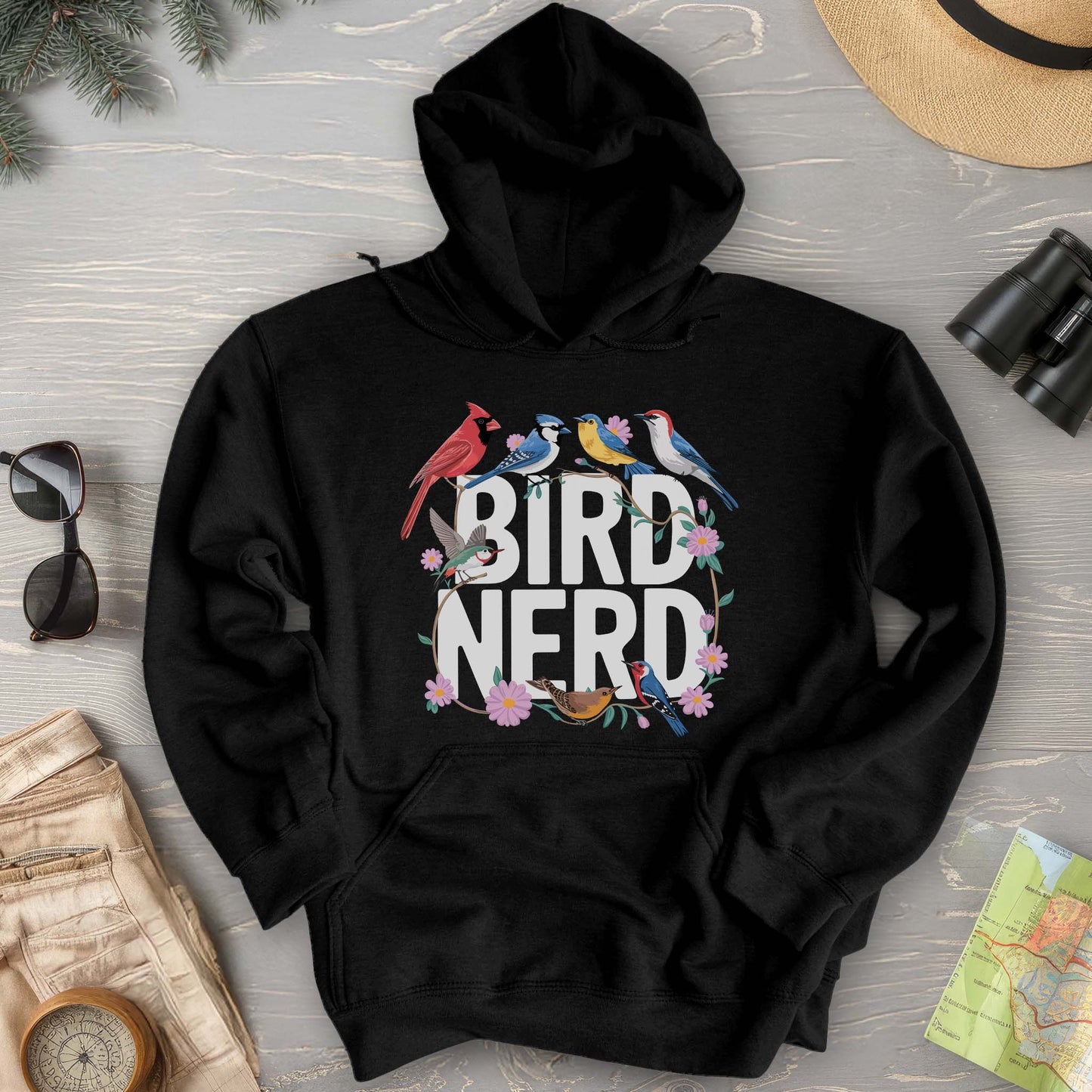 Bird Nerd "Flower Birds" Hoodie