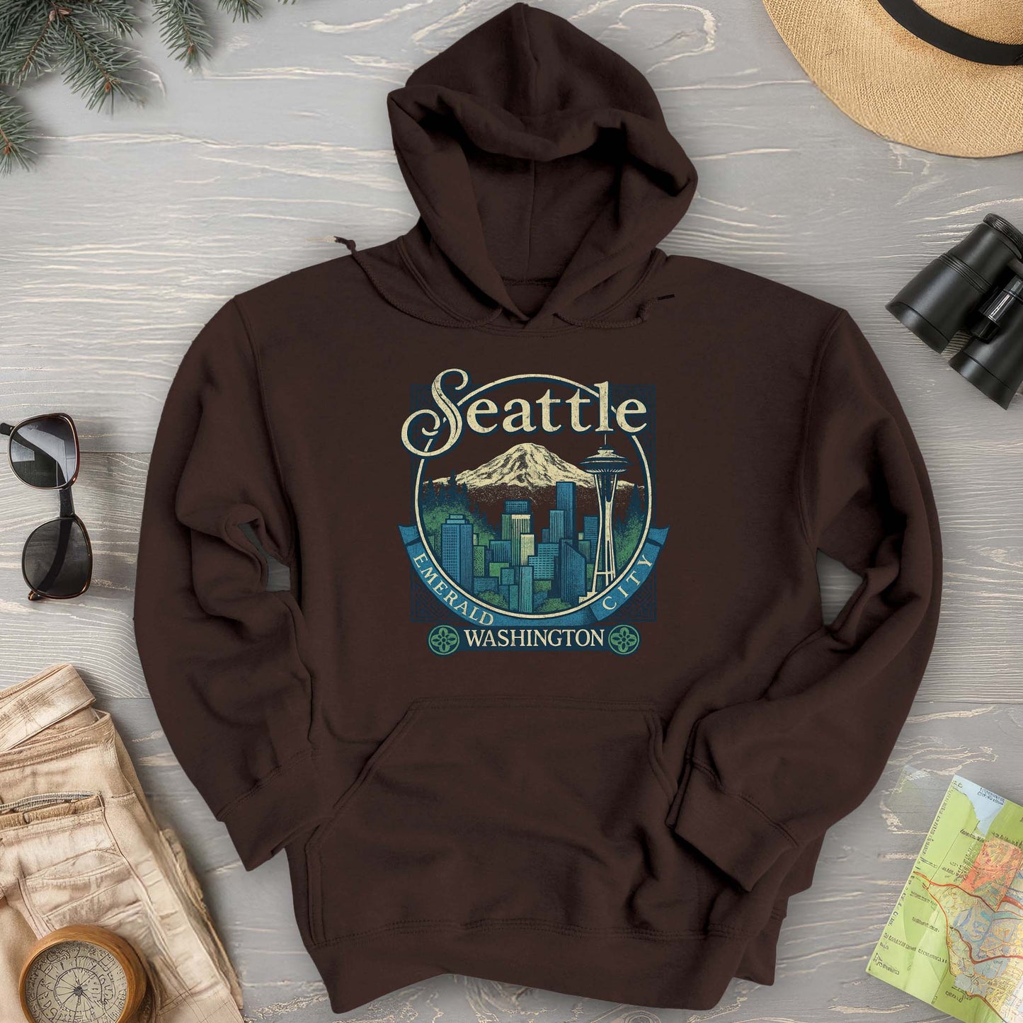 Seattle Retro 90's Emerald City Hoodie