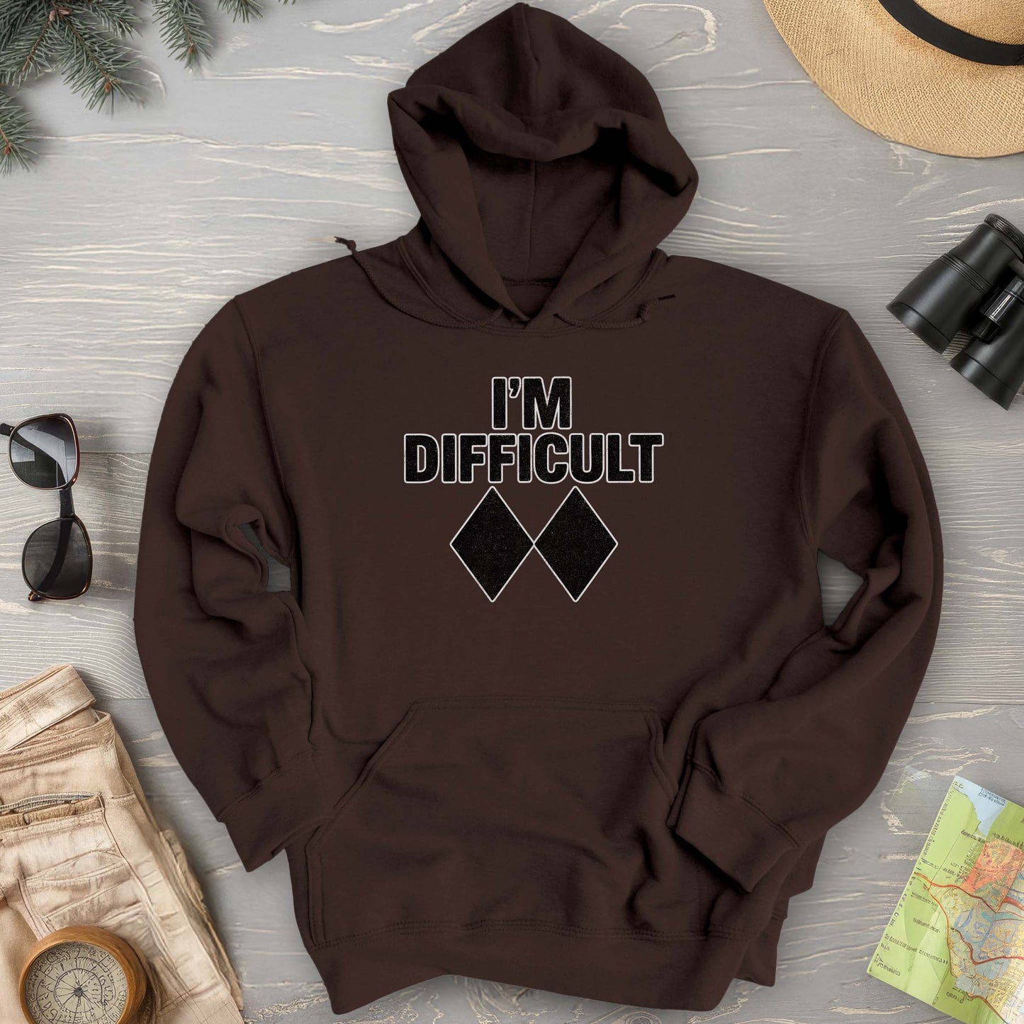 I'm Difficult "Black Diamond" Ski Hoodie