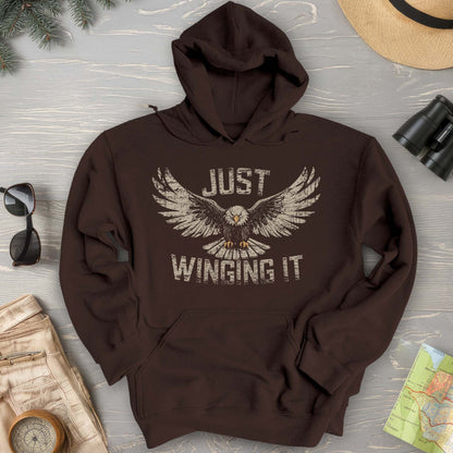 Just Winging It Distressed Hoodie